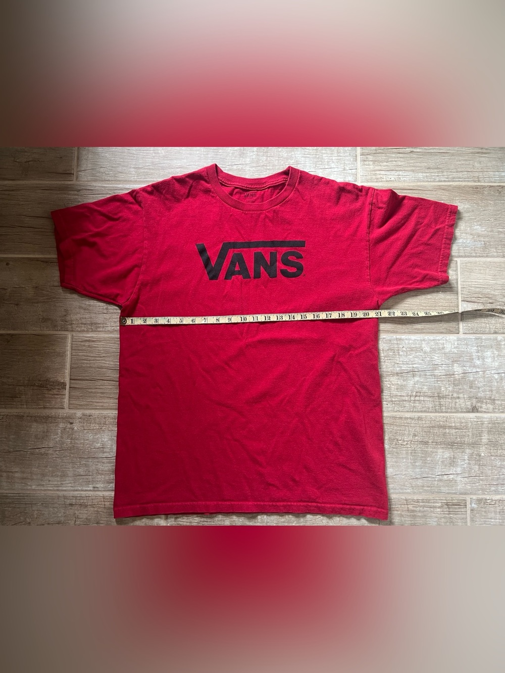 Vans Red Short Sleeve Tee with Black Logo